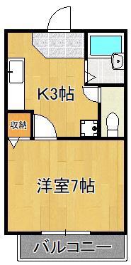 カンパーニュ出屋敷I(1K/2階)の間取り写真