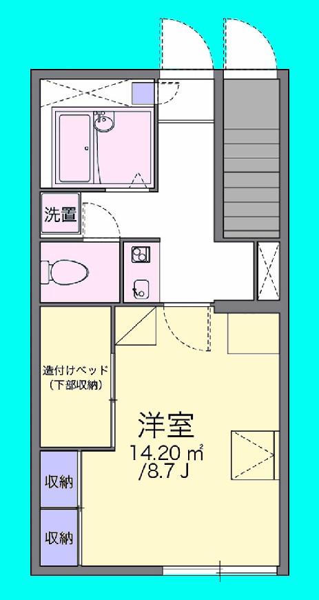 中屋敷ルーン(1K/1階)の間取り写真