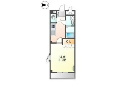 ディアコート(1K/2階)の間取り写真