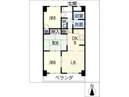 SQUARE25(3LDK/5階)の間取り写真