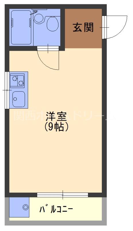 モナムール(ワンルーム/2階)の間取り写真
