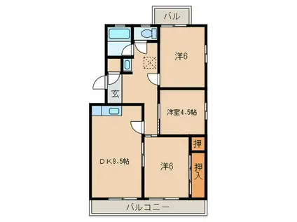 マンション武峰(3DK/3階)の間取り写真