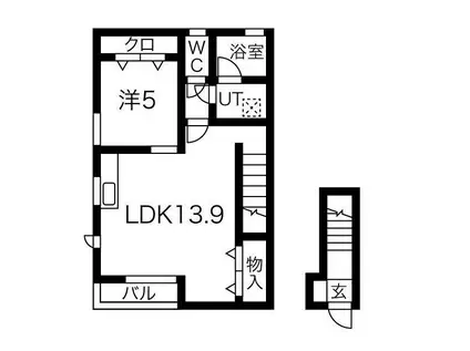 フォーナイン(1LDK/1階)の間取り写真