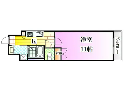 ヒルズ平和橋(1K/11階)の間取り写真