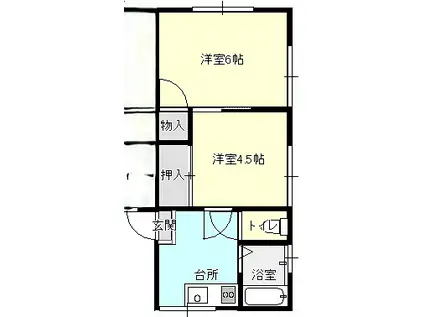 スカイハイツ(2K/2階)の間取り写真