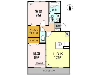 リビングタウン中野美保南A棟(2LDK/3階)の間取り写真