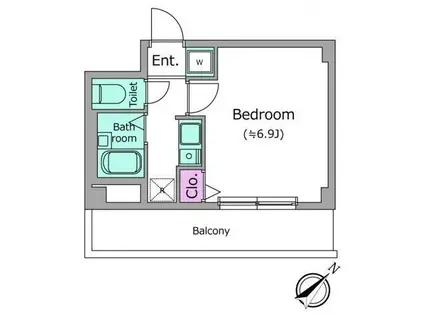 レジディア浦安II(1K/6階)の間取り写真