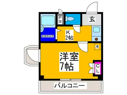 北斗Fビル(1K/3階)の間取り写真