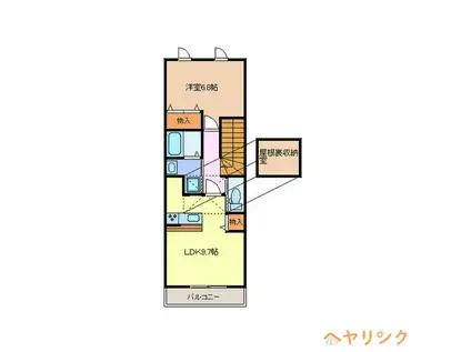 ソレイユ(1LDK/2階)の間取り写真