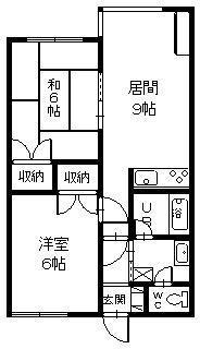 ブルーハイツ(2DK/2階)の間取り写真