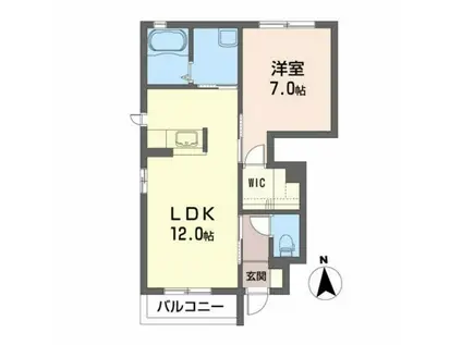 ブルーリサイア(1LDK/1階)の間取り写真