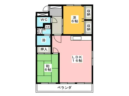 ルピナス伏見(2LDK/2階)の間取り写真