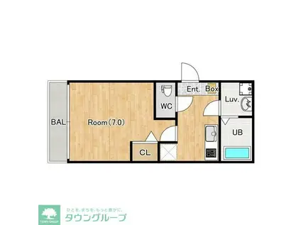 ジーメゾン岩槻南平野(1K/1階)の間取り写真