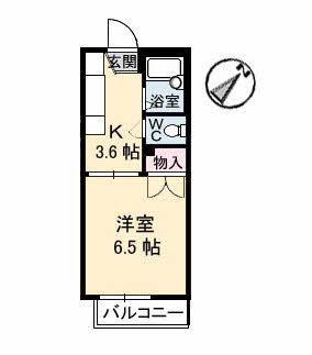 シャーメゾン石井(1K/2階)の間取り写真