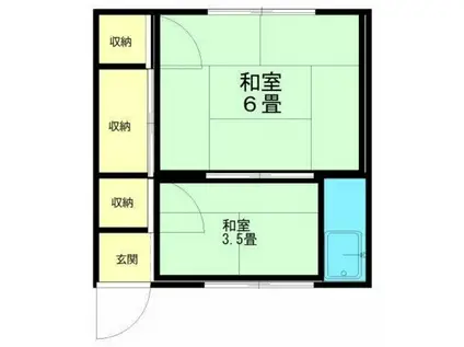 水月荘(1K/1階)の間取り写真