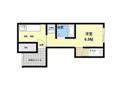 ペディハイツ尼崎大物(1DK/1階)の間取り写真