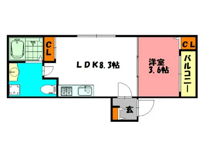 アルクグレイス(1LDK/3階)の間取り写真