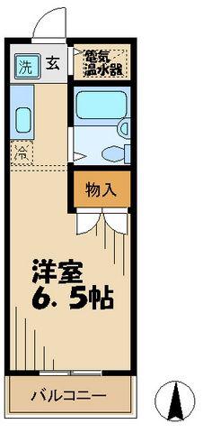 ヒルサイドメゾン高幡(1K/3階)の間取り写真