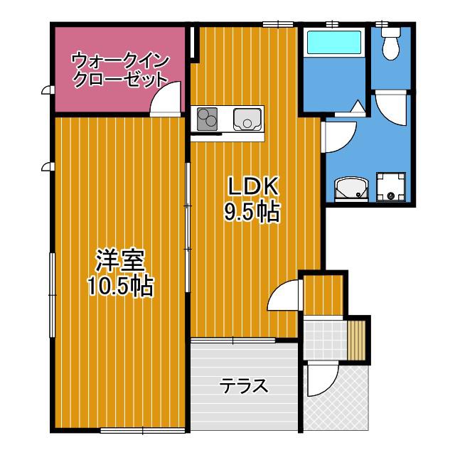 カーサ土師の里(1LDK/1階)の間取り写真