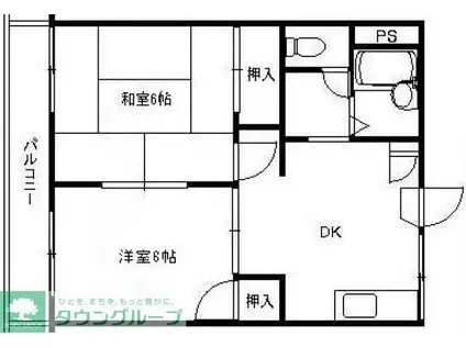 メゾントロア(2DK/1階)の間取り写真