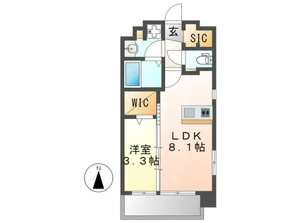 デュオフラッツ栄(1LDK/14階)の間取り写真