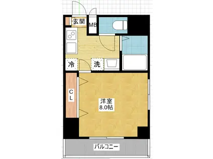 IZUMI3(1K/6階)の間取り写真