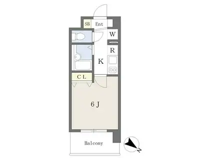 カーサ・ヴェルジェ(1K/5階)の間取り写真