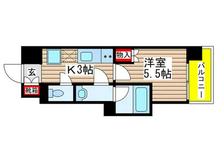 カーサアルマーレ(1K/5階)の間取り写真