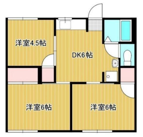 コーポ白山B(3DK/1階)の間取り写真