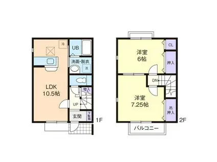 サニーヒル東前 D(2LDK/1階)の間取り写真