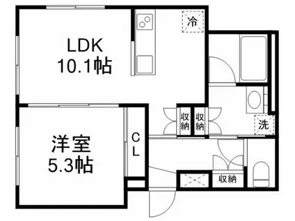 LE SERENO(1LDK/1階)の間取り写真
