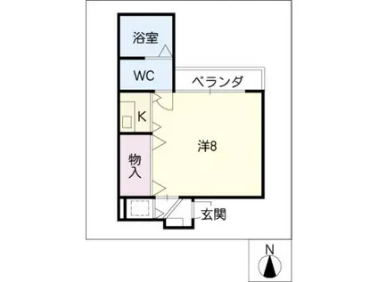 AXIS浄心(1K/2階)の間取り写真