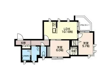 インペリアル レジデンス(2LDK/1階)の間取り写真