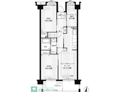 コーポレート東戸塚(2SLDK/4階)の間取り写真