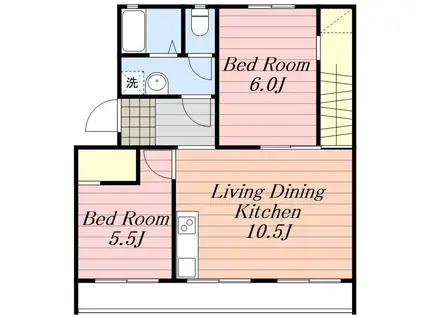 第1中村マンション(2LDK/1階)の間取り写真
