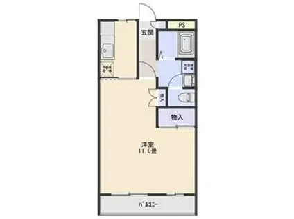 ハイツ大利根 III A(1K/1階)の間取り写真