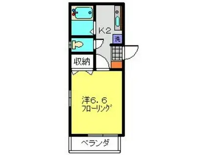 コンフォーレ日吉II(1K/1階)の間取り写真