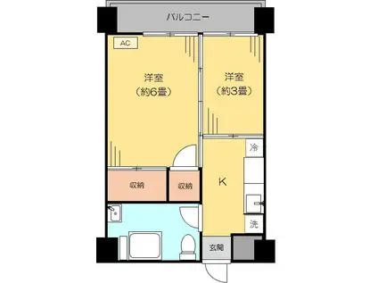 メゾン滝野川(2K/6階)の間取り写真