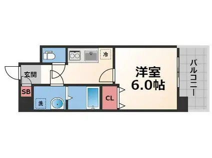 グランシス高井田(1K/6階)の間取り写真