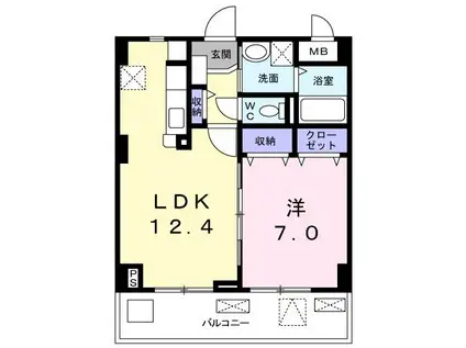 FIORE水無瀬 3F(1LDK/3階)の間取り写真