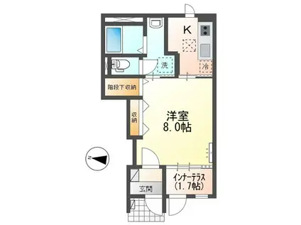 アン ルシオール(1K/1階)の間取り写真