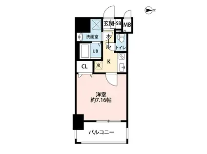 サヴォイ箱崎セントリシティ(1K/2階)の間取り写真