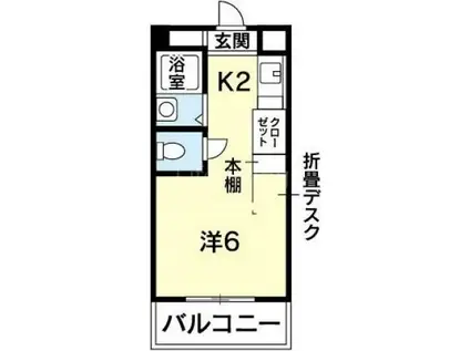 アルバトロス(1K/4階)の間取り写真