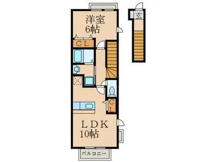 N.アヴェニール(1LDK/2階)の間取り写真