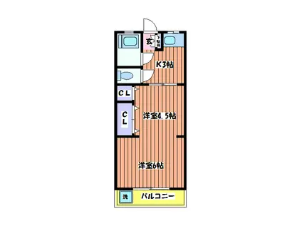 メゾン矢嶋(2K/3階)の間取り写真