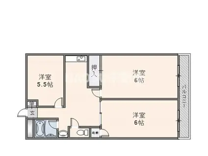 第1高山ハイツ(3DK/3階)の間取り写真