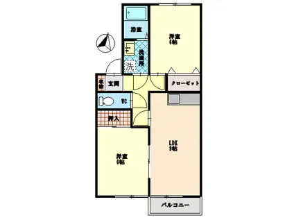 リバーエントピア(2LDK/2階)の間取り写真