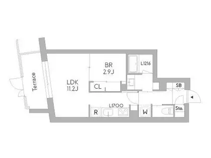 GRANDUO荻窪3(1LDK/1階)の間取り写真