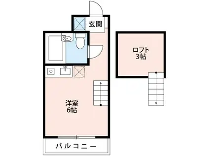 リード欠町(ワンルーム/2階)の間取り写真