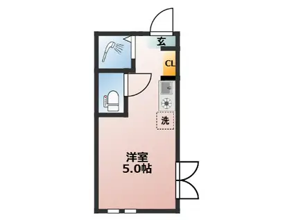 ウエスト VALLEY WASEDA(ワンルーム/2階)の間取り写真